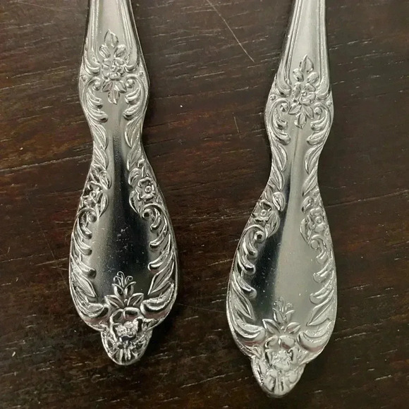 Stainless Steel Serving Set Fork Spoon 9 inch Made in Japan - Picture 6 of 7